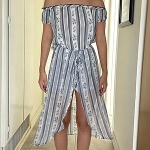 bebop (from Macy’s) off the shoulder romper with long skirt size S